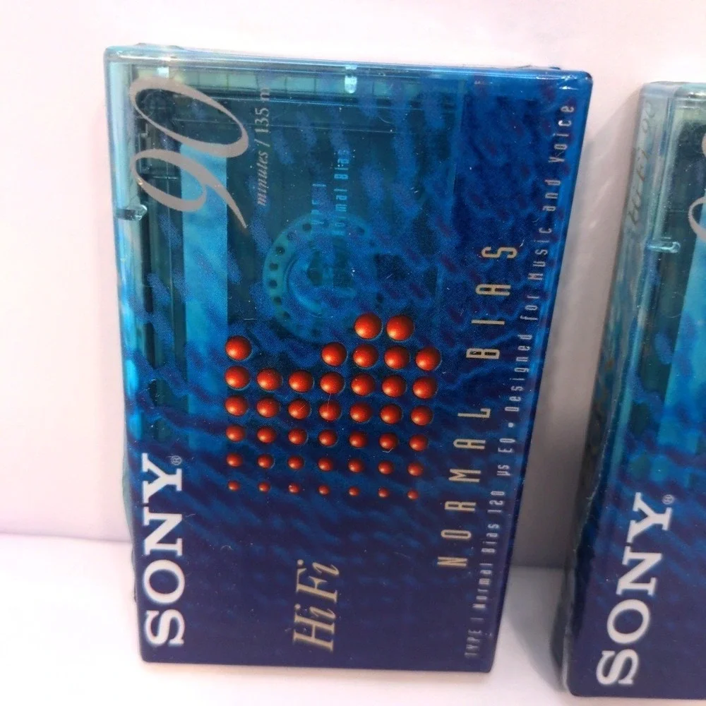 VTG Sony HiFi 90 Type I Normal Bias Blank Audio Cassette Tapes Lot of 3 C-90HFB